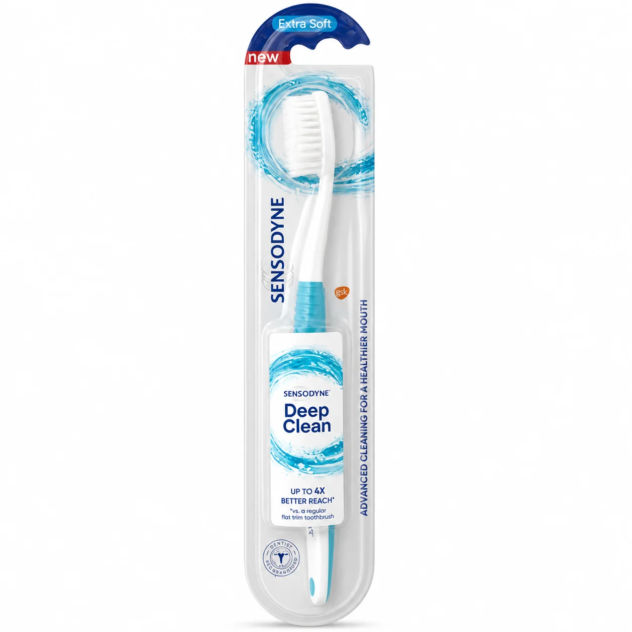 Sensodyne Deep Clean Toothbrush 1N | Extra Soft Bristles for Sensitive Teeth & Gums | Superior Plaque Removal & Gentle Daily Oral Care